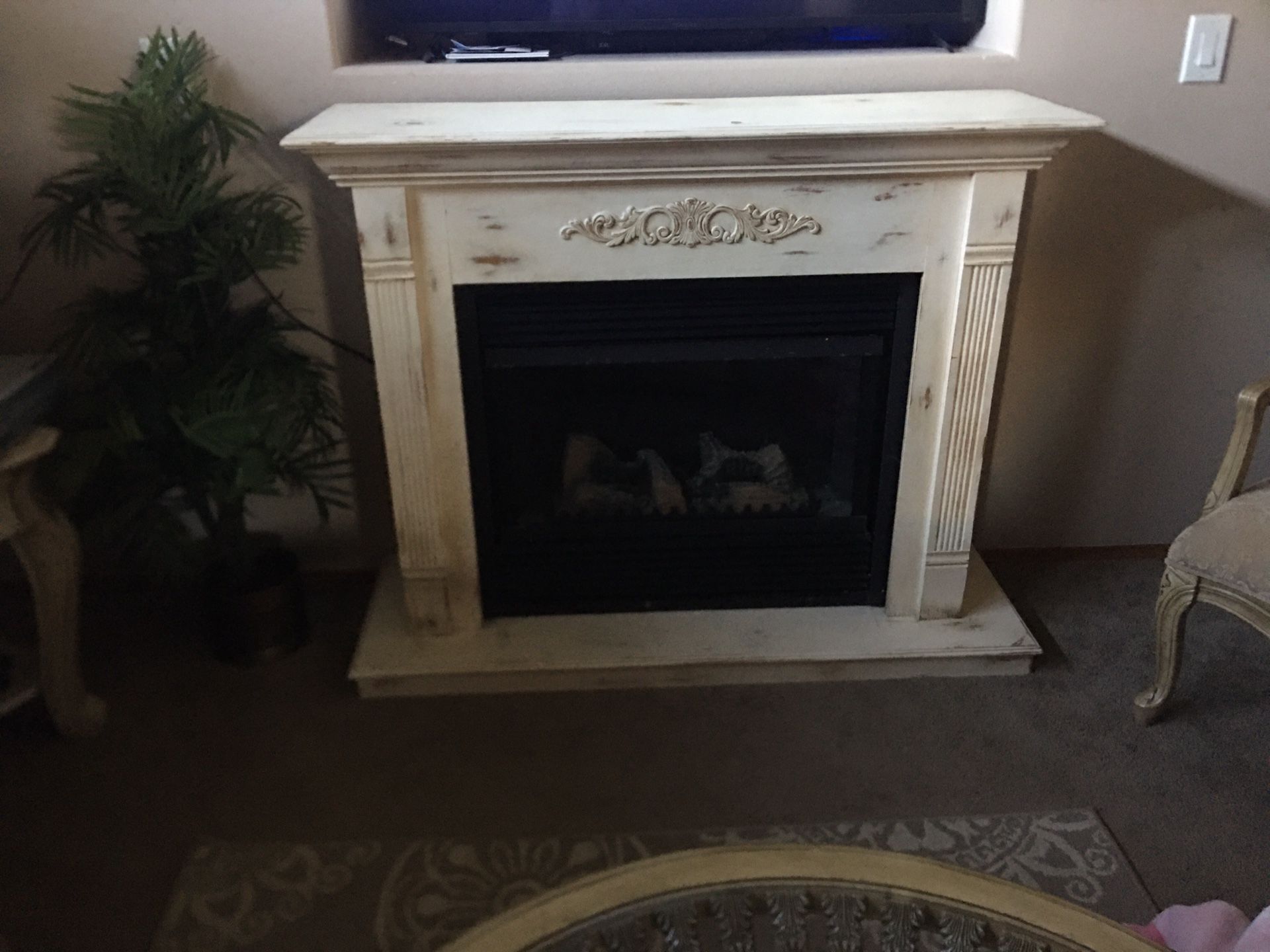Pyromaster HEF33 Electric fireplace mantel, distressed for Sale in