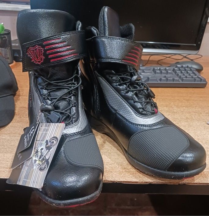 Men's Adventure Motocross Boots Rubber Sole Waterproof Motorcyclist Shoes