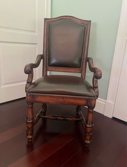 Hooker Furniture Brown Leather Vintage Chair