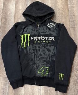 Vintage Fox Racing Monster Energy Ricky Carmichael Full Zip Hoodie Size Large