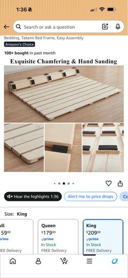 King Size Tatami Wood Bed Frame