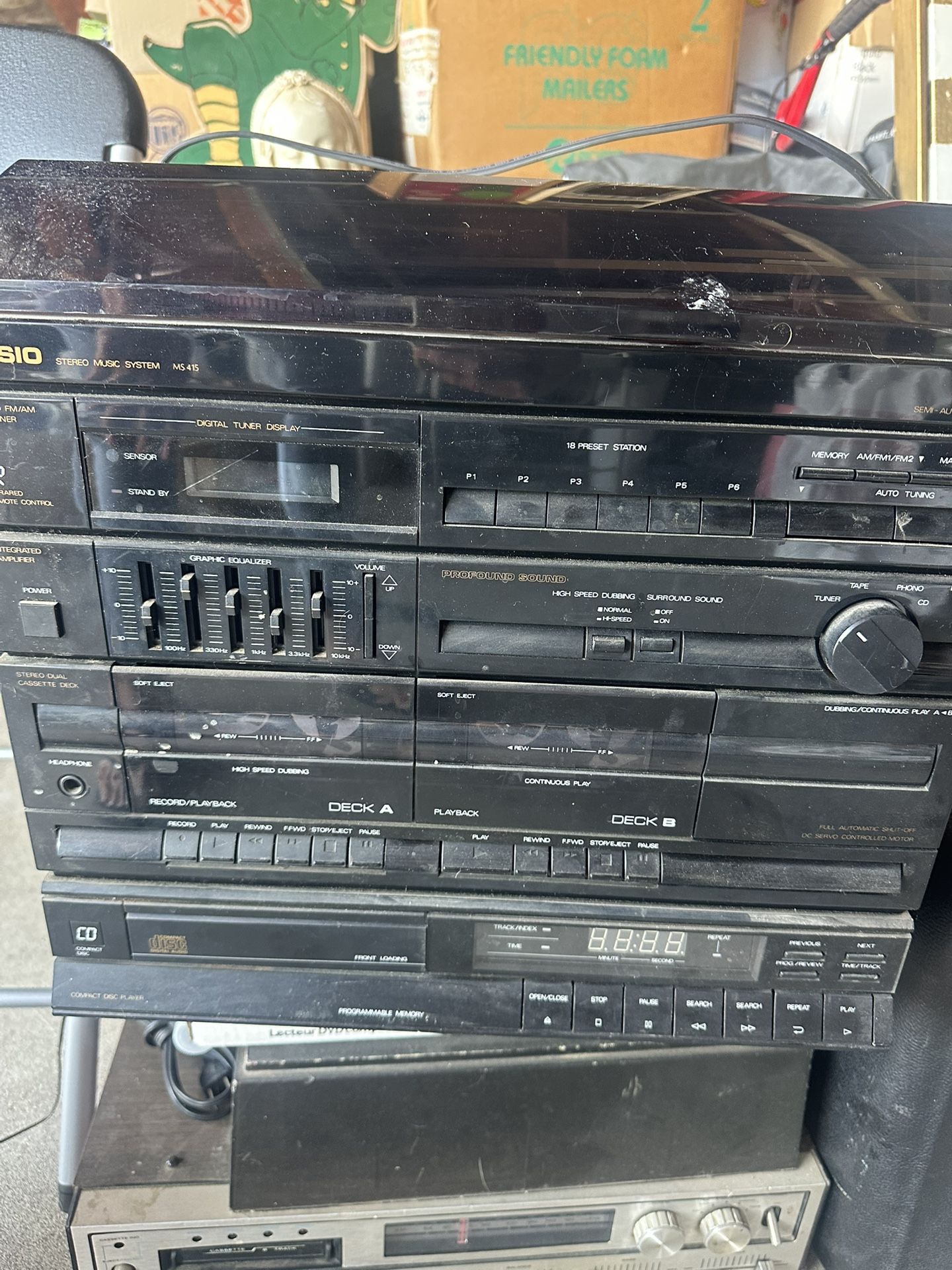 CASIO IR AM FM STEREO CASSETTE RECORD PLAYER VINTAGE
