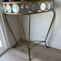 Gold Glass Accent Table