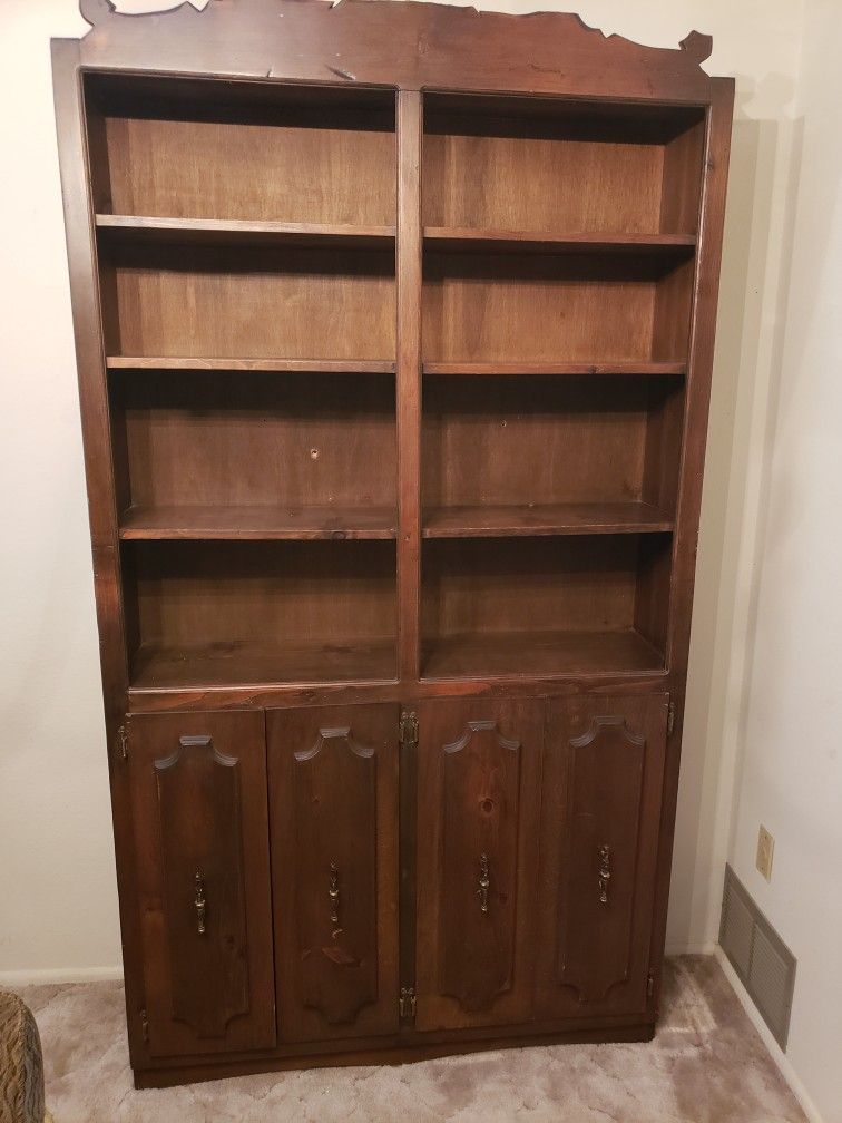 (Temporarily Unavailable) Wood Book Storage Organizer Case Shelf And Cabinet Brown. 88x47x12 Bookcase