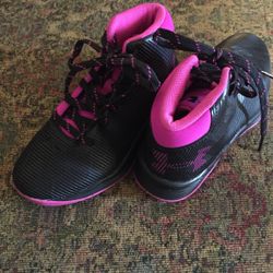 Adidas Black/pink Girls Shoes Size 13.5 New