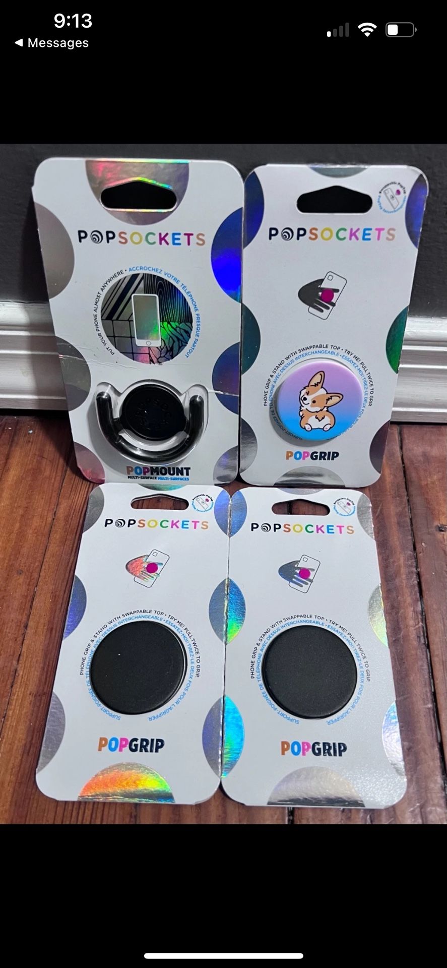 Lot of (4) PopSockets, Phone Holder, MagSafe, Corgi, Black