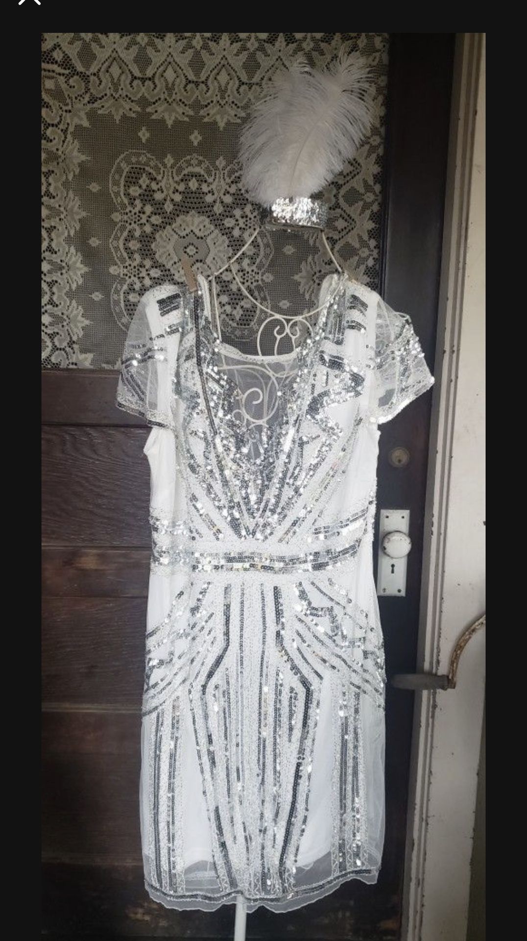 White Sequin Dress