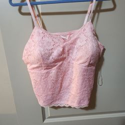Pink bustier with thin straps