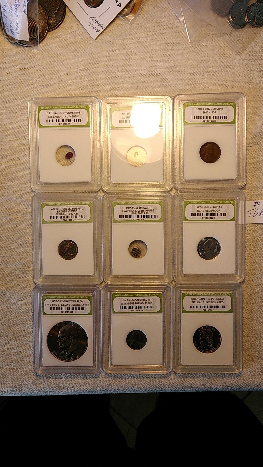 9 Slabbed Coins Gemstones lot 9