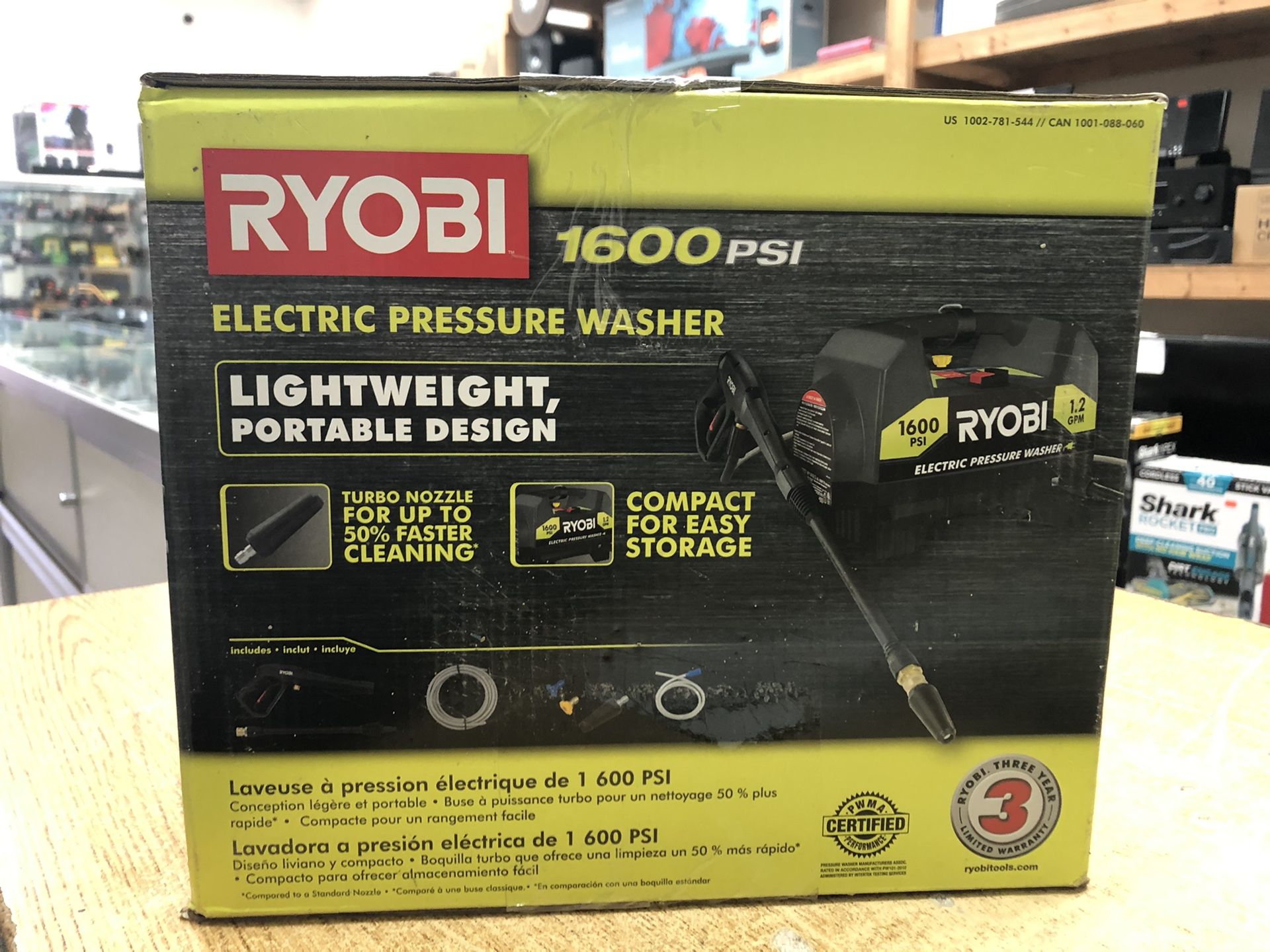 *BRAND NEW* RYOBI RY141612 1,600 PSI 1.2 GPM Electric Pressure Washer