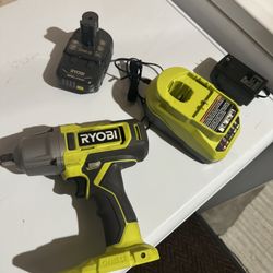 Ryobi 1/2” Impact Gun W/charger And Battery!