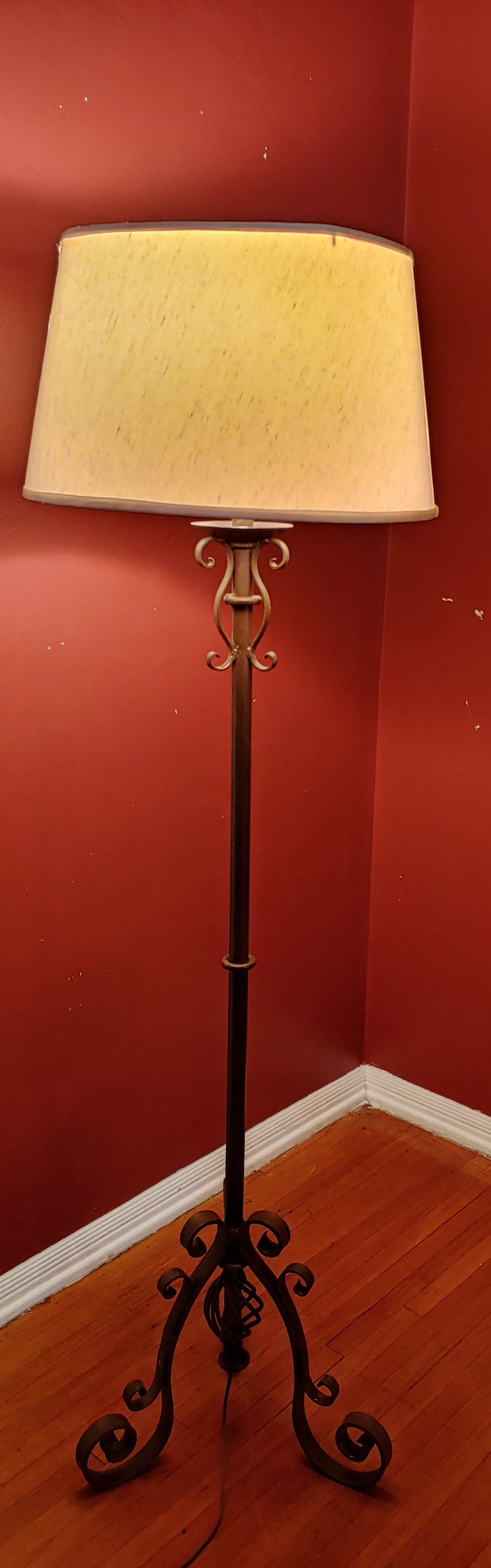 Wrought iron brown floor lamp