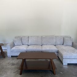🎊BRAND NEW 🎊 Modern Oversized Sectional Sofa,L-Shaped Luxury Couch Set with 2 Free Pillows,5-seat Chenille Indoor Furniture with Chaise for Living R