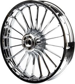 Hoprousa 21x3.5 Front Wheel Compatible with Breakout FXBR FXBRS '14-Back Chrome Aluminum with Chrome Turbine Spokes 21 Inch Tubeless (21x3.5 CHROME BR