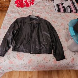 New Mens Black Leather Jacket