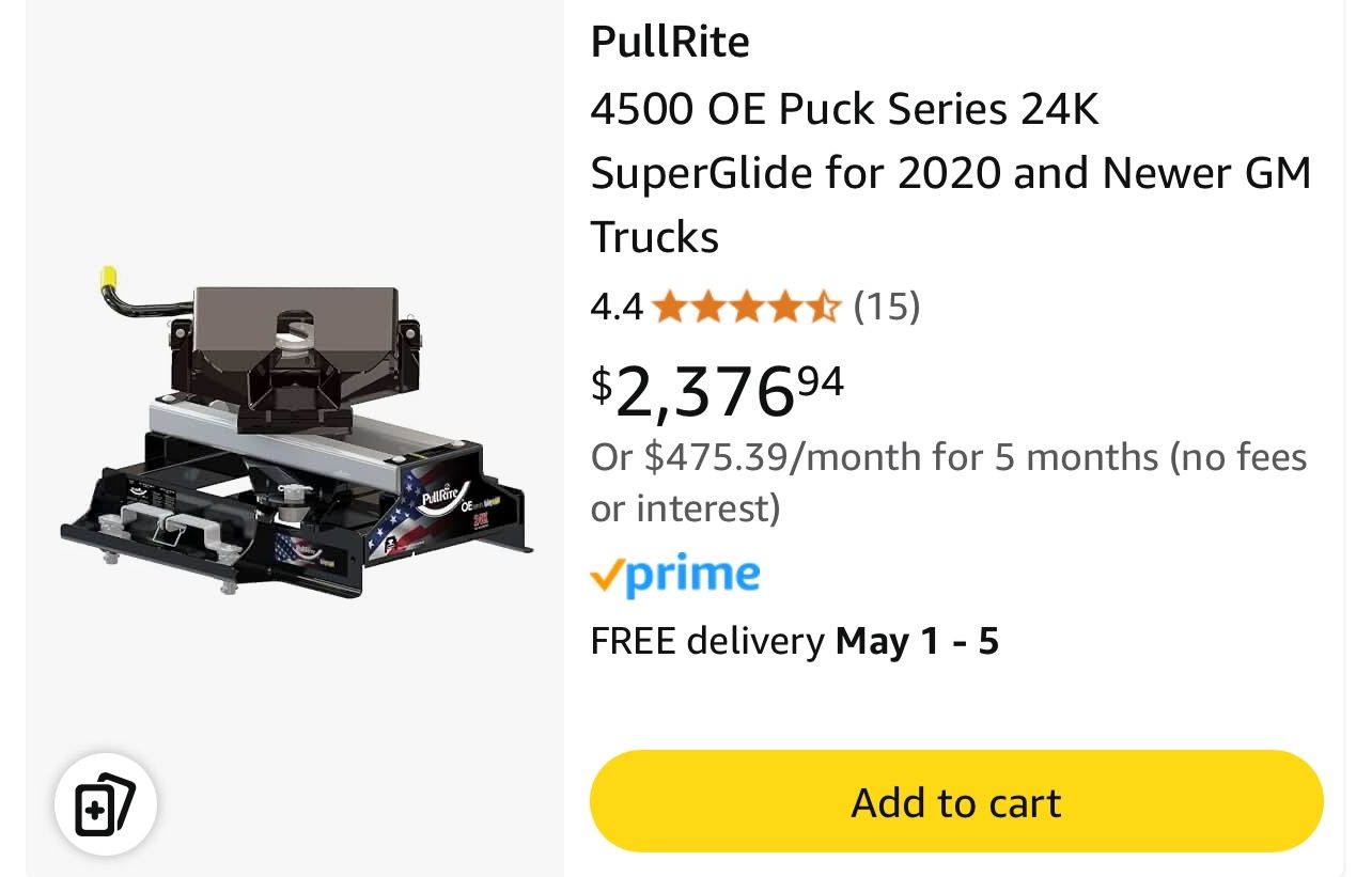 Pullrite 4500 Trailer Hitch For Newer Gm Trucks