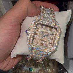 BUSS DOWN VVS MOISSANITE CARTIER WATCH
