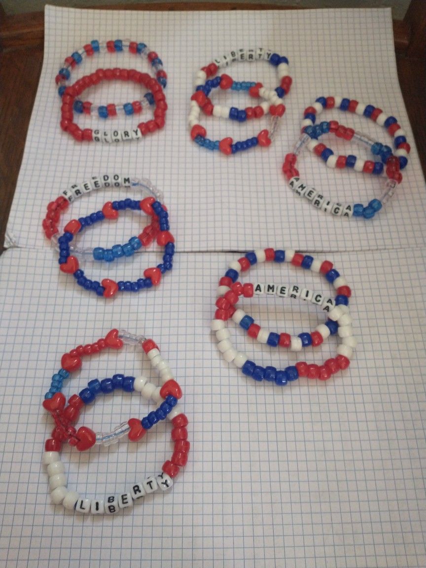 4th of July Patriotic Bracelets - $3 for 2 Bracelets