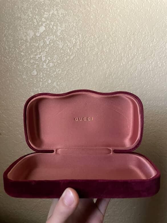 Authentic Gucci Velvet Clamshell Eyeglass Case