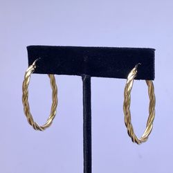 14K Oval Earring 