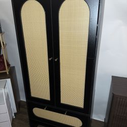 MCM Black and rattan wardrobe 