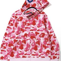 BAPE Color Camo Shark Full Zip Hoodie Pink