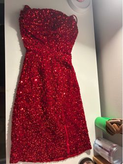Glittery red dress