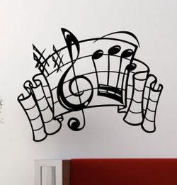 PRE MADE Wall Decal Home Decor Music Notes