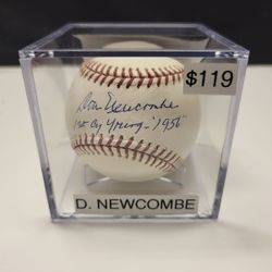 Dodgers Icon Don Newcombe Signed,  Inscribed,  PSA-Certified Baseball 