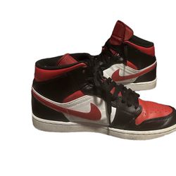 Jordan 1 Mid "White/Gym Red/Black" Men's Shoe
