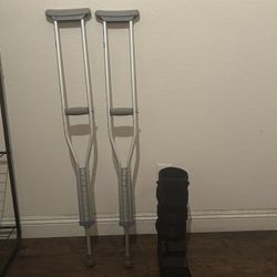 Aluminum Adjustable Crunches With Procare XcelTrax Air Tall Walker Boots