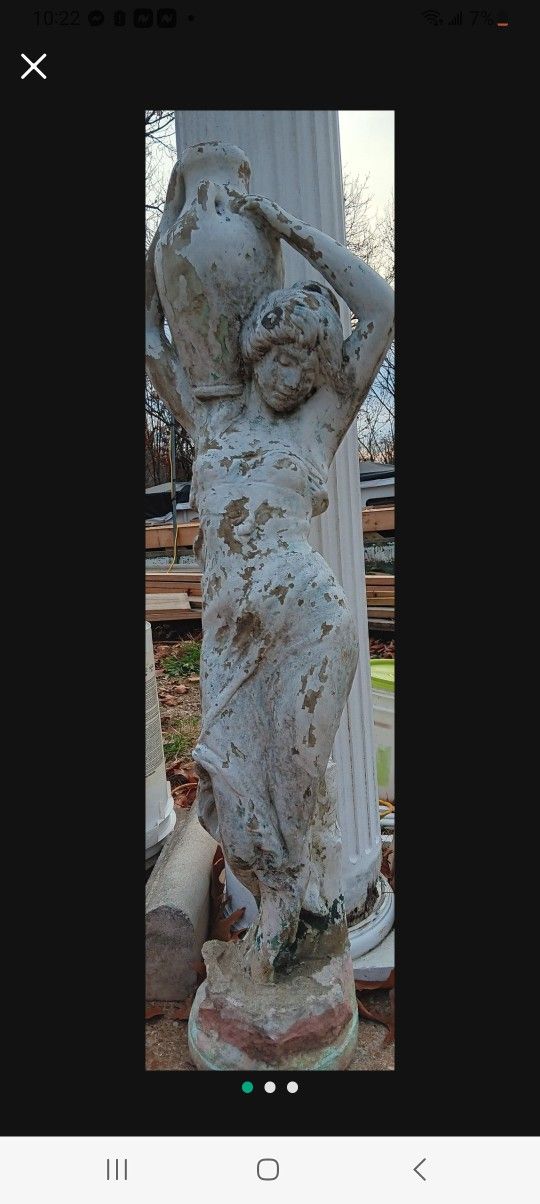 Antique Water Goddess Statue With Water Feature