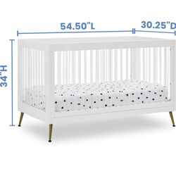 Delta Acrylic 4-1 Crib Toddler Bed For Babies And Kids 