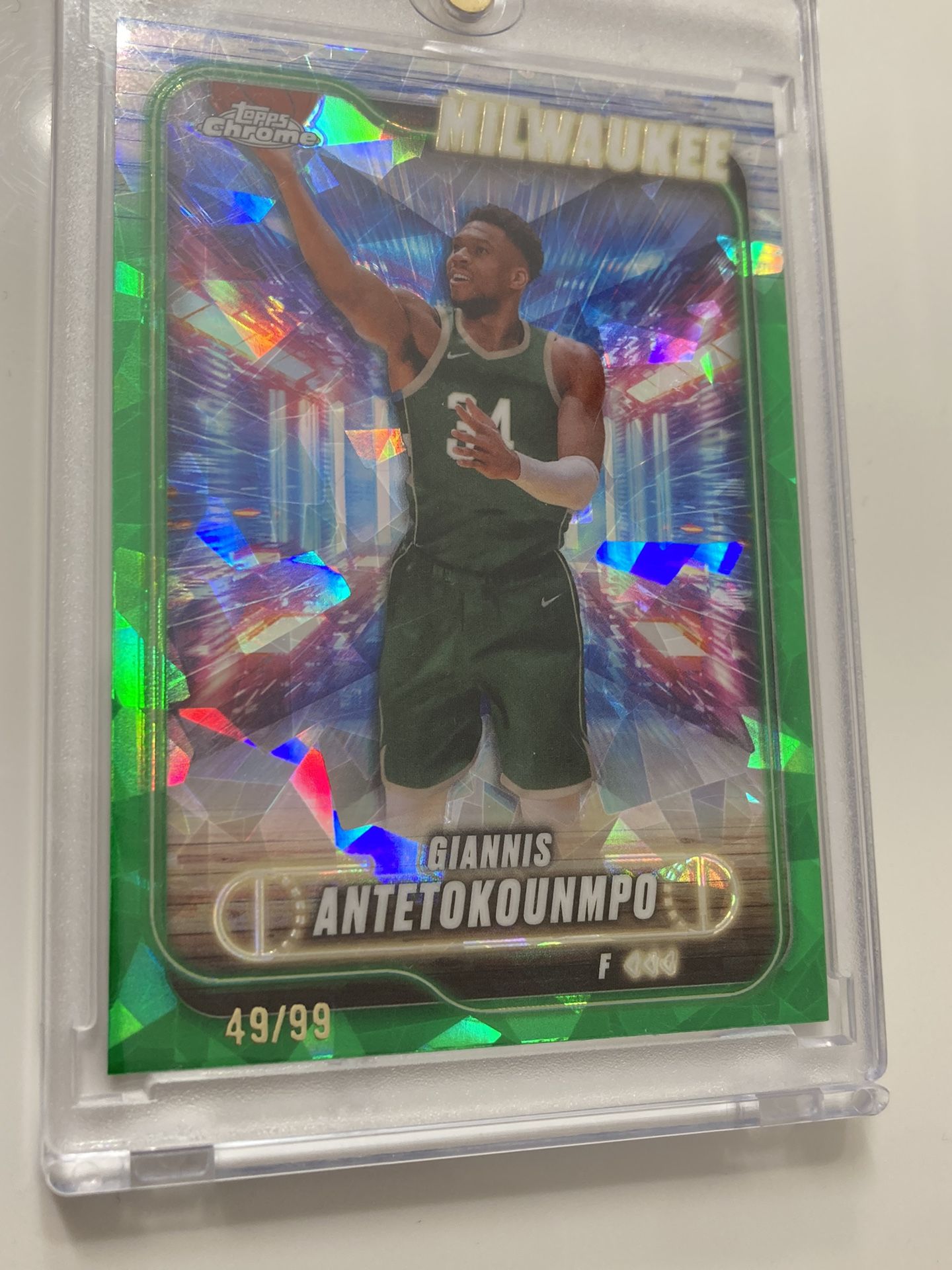 2024-25 Topps Chrome Giannis Antetokounmpo #41 Green Topps Refractor SP Bucks