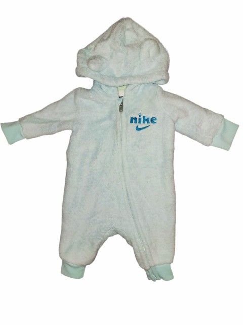 NIKE Baby Sherpa Hooded Light Blue Sleeper - Newborn