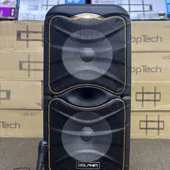 Bluetooth Portable DJ Speaker with dual 12" woofers