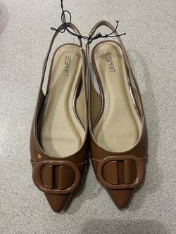 NEW Esprit Women's Brown Pointed Toe Slingback Flats size 6.5