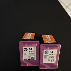 🖨️ NEW HP 64 Tri-Color Ink Cartridges (2 Pack) — Genuine HP — Unused 🖨️