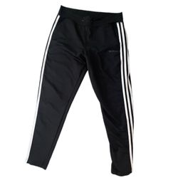 women's adidas climalite pants track black and white Striped Training Joggers S