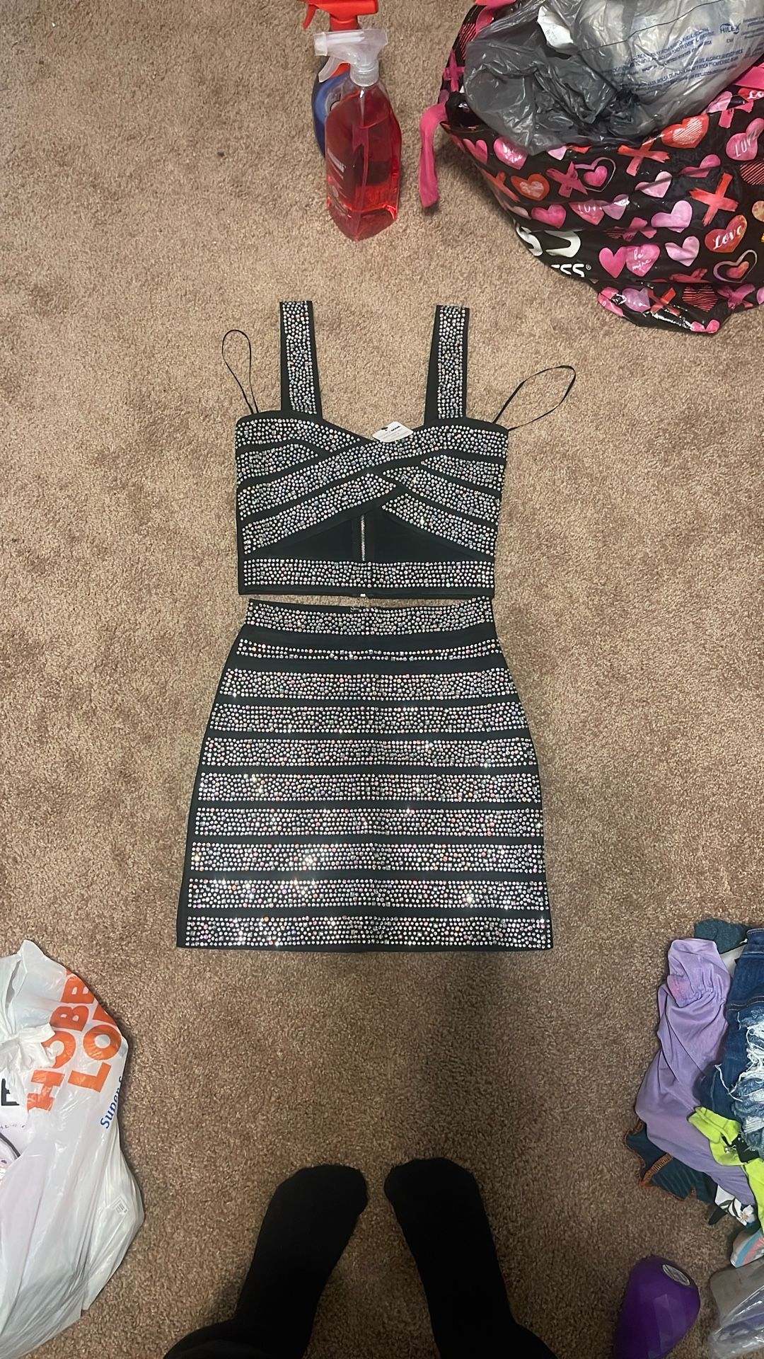 Ramona Rhinestone Skirt Set