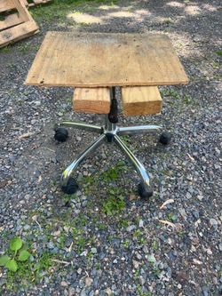 Hand made garage chair or stand.