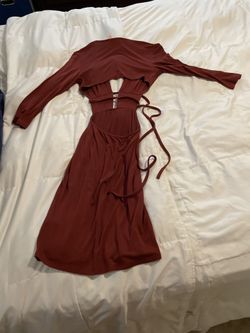 Burgundy Fashion Nova Holiday Dress $20