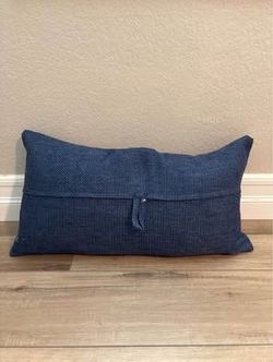 Blue Lumbar Pillow with Down Feathers 🪶 (11inx21in)