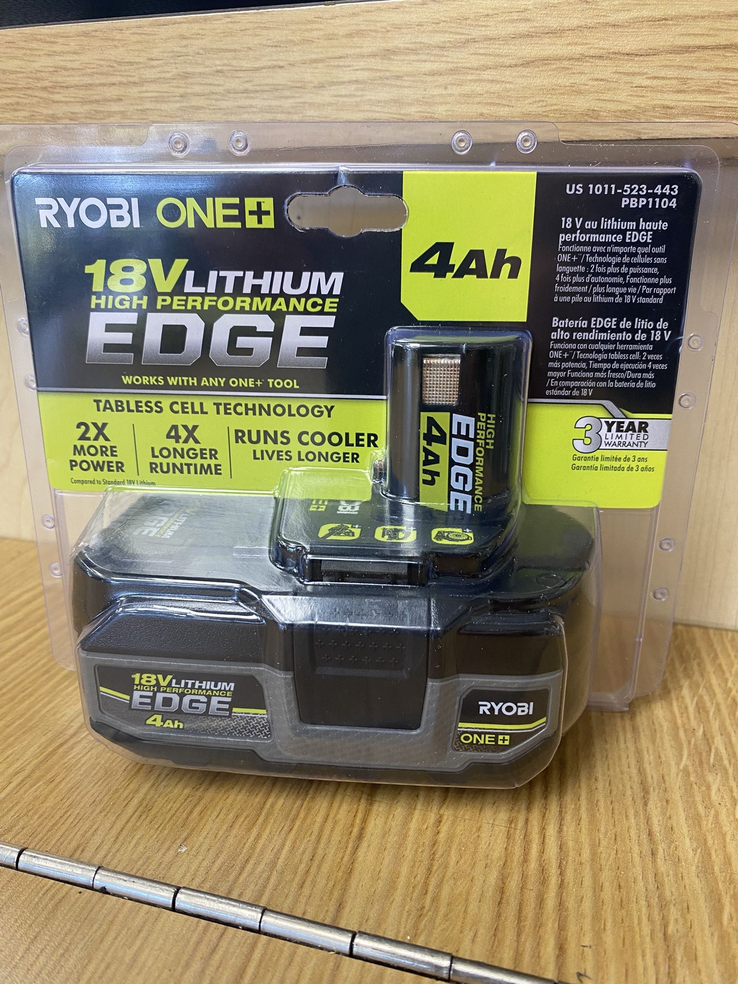 RYOBI ONE+ 18V 4.0 Ah Lithium-Ion HIGH PERFORMANCE EDGE Battery PBP1104