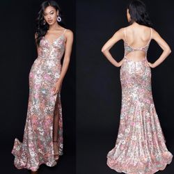 New With Tags Nina Canacci Gold/Multi Long Formal Dress & Prom Dress $239