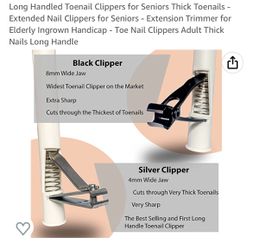 Long Handled Toenail Clippers for Seniors Thick Toenails - Extended Nail  Clippers for Seniors - Extension Trimmer for Elderly Ingrown Handicap - Toe