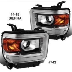2014 TO 2018 GMC SIERRA 1500 / 2500 / 3500 PROJECTOR HEADLIGHTS