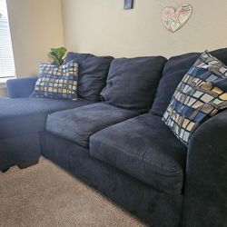 Sofa Kraze Aria Sofa with Reversible Chaise - Navy Blue