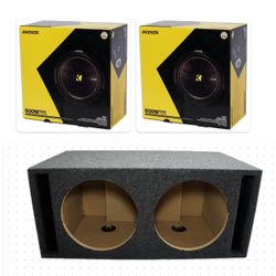 New 2 12” Kicker Comp C Subwoofers And Ported Box