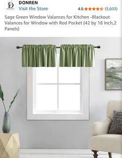 Brand new window valance sage/olive green